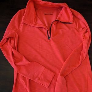UNDER ARMOUR Youth girls athletic long sleeve, red, size YXL